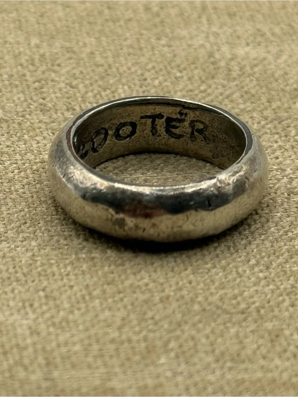 scooter Polished Silver-Tone Men's Dome ring